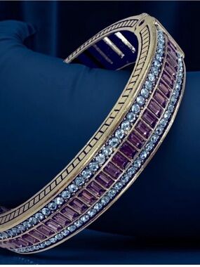 Heidi Daus Sparkle My Way Baguette Crystal Bangle Bracelet Multicolor